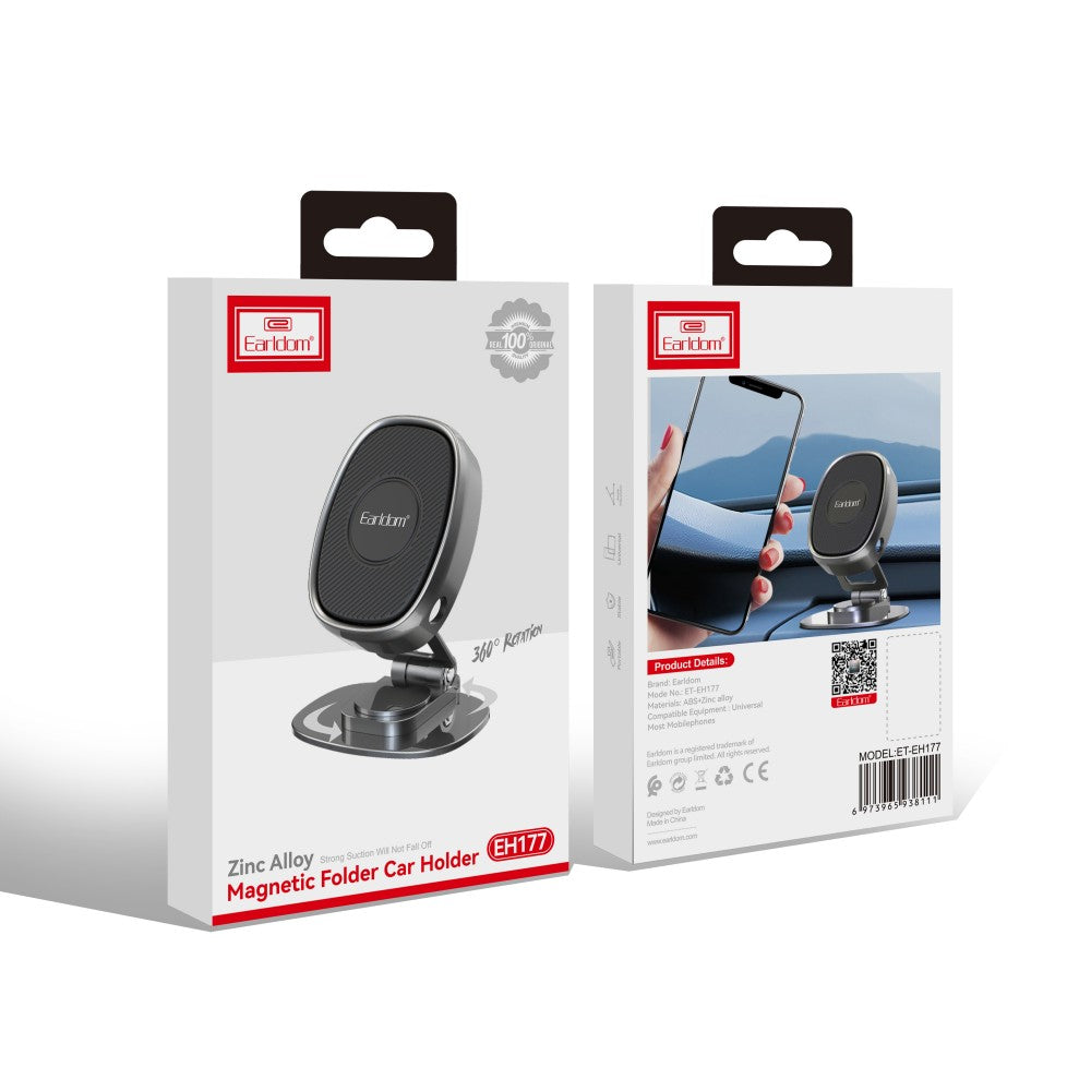 Earldom ET-EH177 Magnetic Phone Holder – 360° Rotating Car Mount