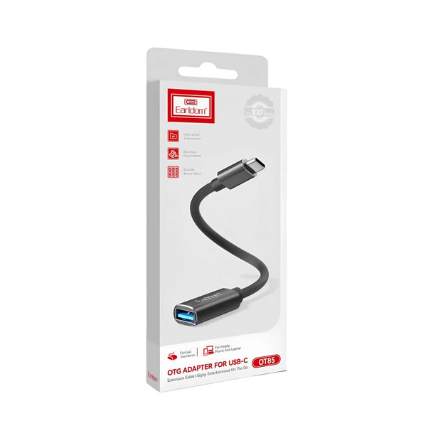 OTG USB C to USB Adapter Earldom ET-OT85 2in1 Adapter Black