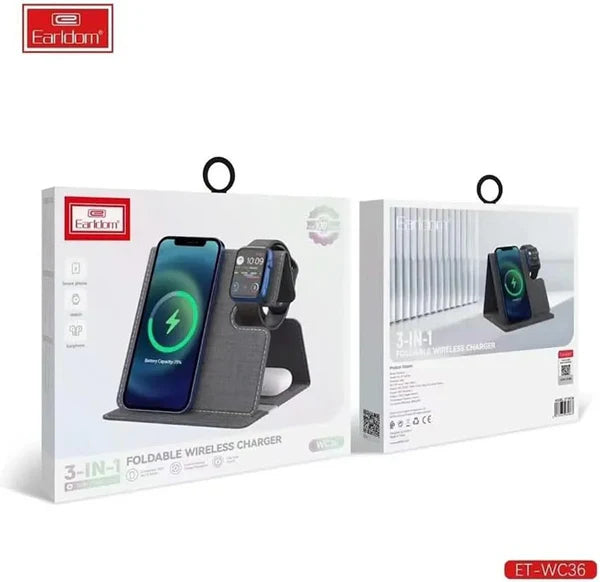 Earldom WC36 3-in-1 Fast Wireless Charger Stand
