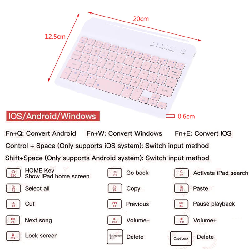 2-in-1 Wireless Bluetooth Keyboard & Mouse – English & Arabic Layout, Universal Compatibility
