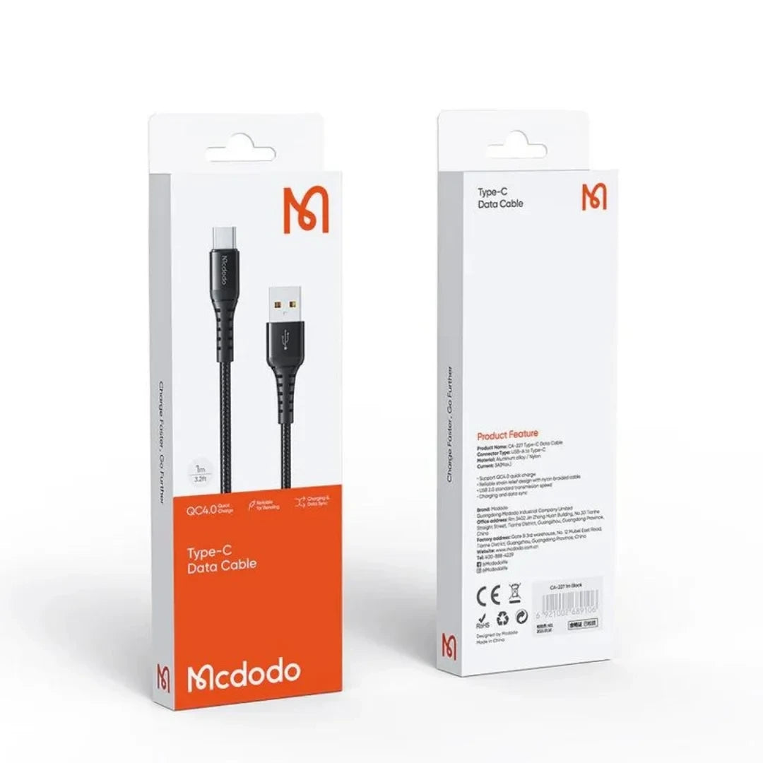 Mcdodo CA-227 USB-C Data Cable – Premium Fast Charging & Data Sync