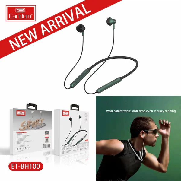 Earldom BH100 Wireless Neckband Bluetooth Headset – Long Battery, Sports Design, Hands-Free Calls