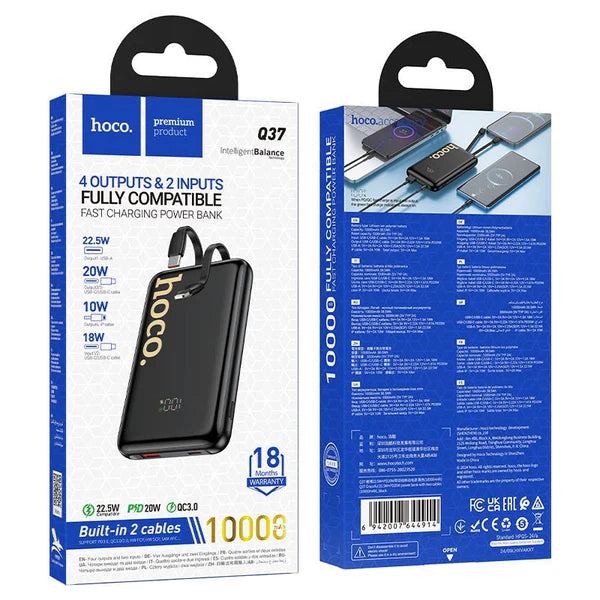 Hoco Q37 Power Bank 10000mAh 22.5W | Portable Fast Charger with PD20W Output