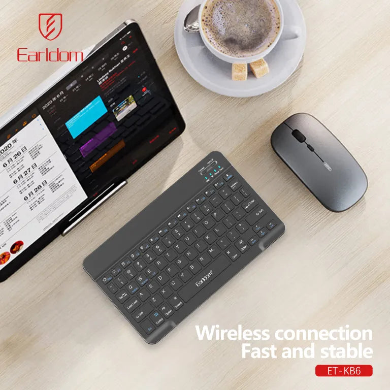 EARLDOM KB6 Wireless Bluetooth Keyboard – Rechargeable, Portable for Android, iOS & Windows Phones & Tablets
