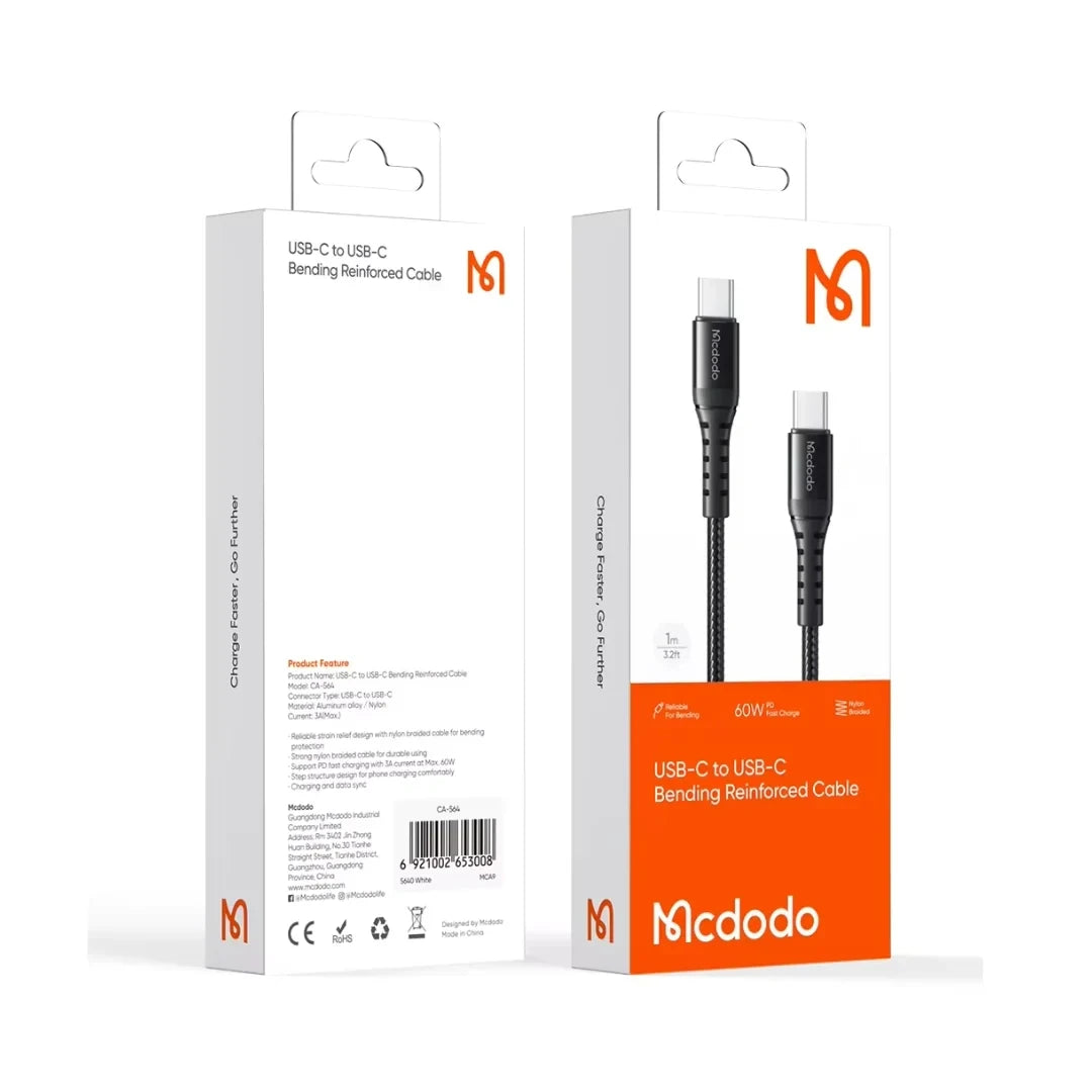 Mcdodo CA-564 USB-C to USB-C Cable – Premium Reinforced Fast Charging