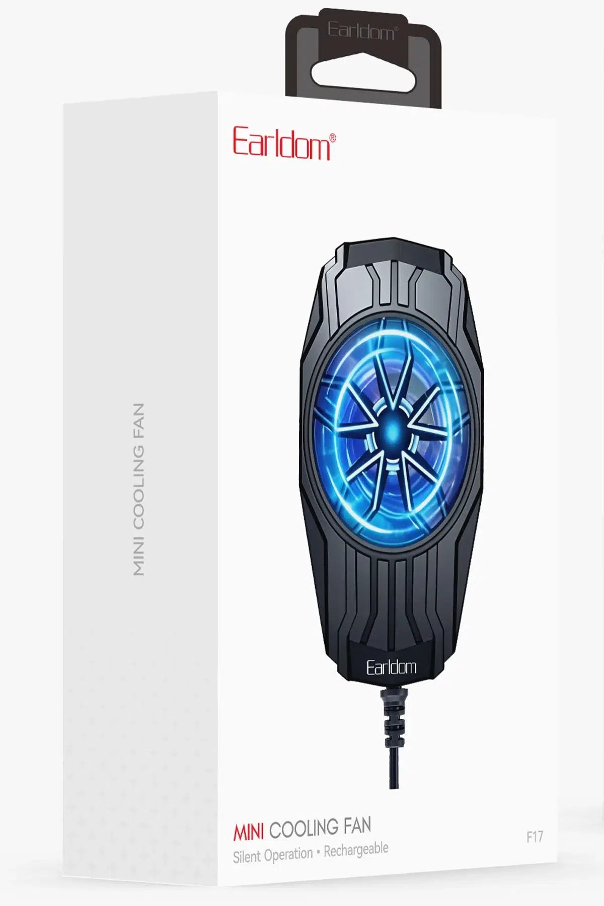 Earldom F17 Radiator Phone Cooling Fan Black – Mobile Gaming Cooler with Fast Heat Dissipation