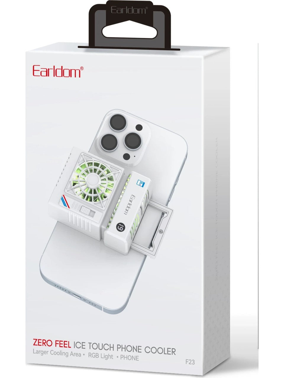 Earldom F23 Clip-On Phone Cooling Fan with RGB & Digital Temperature Display