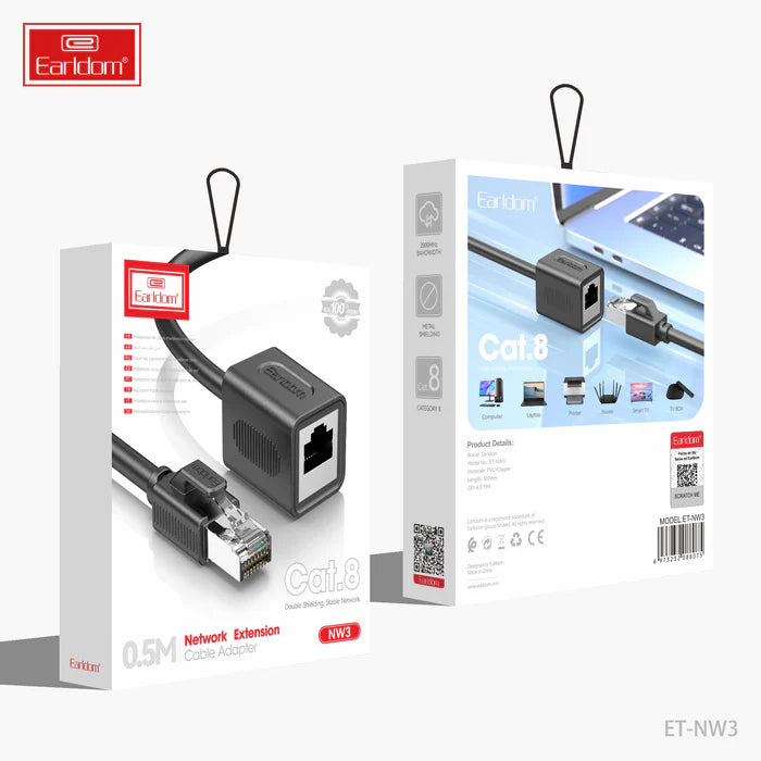 Earldom NW3 Cat.8 LAN Extension Cable Adapter