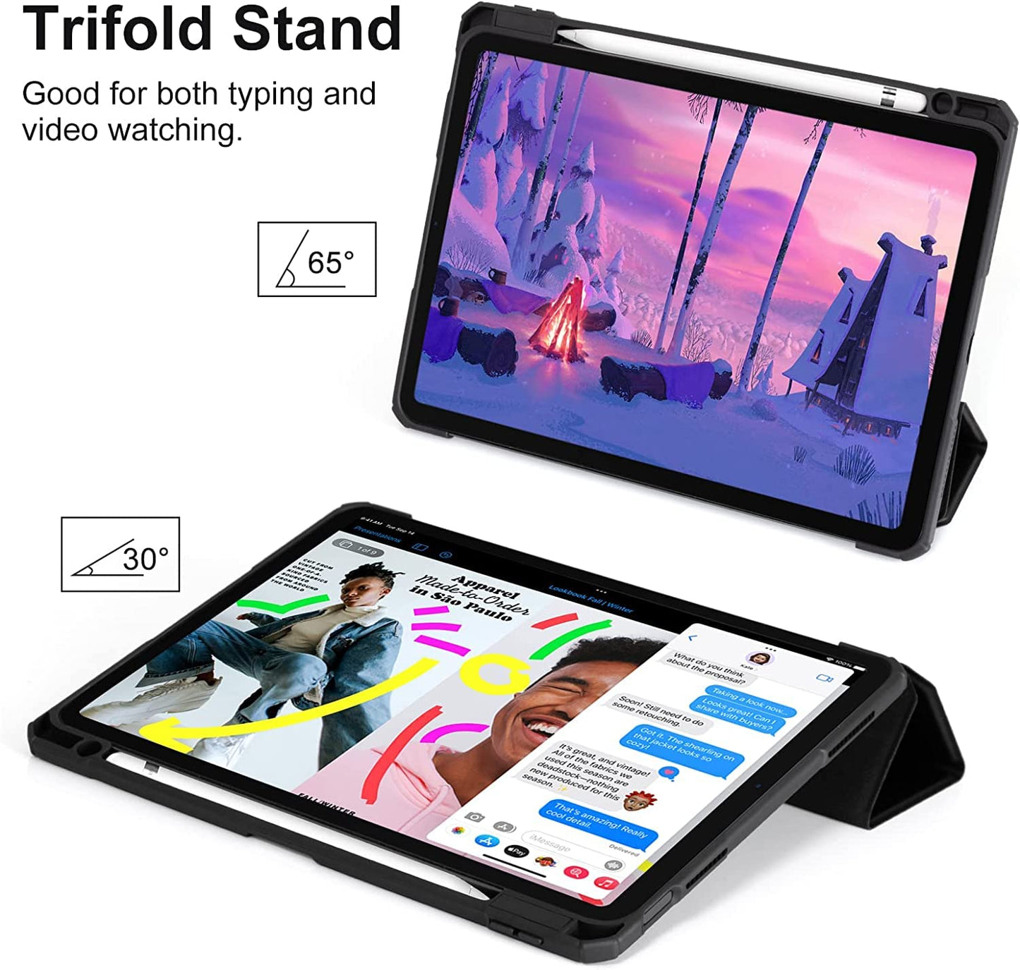 Smart Case with Pen Slot Folding Cover for iPad 10th Generation (10.9", 2022) / iPad 11th Generation (10.9", 2025, A16)