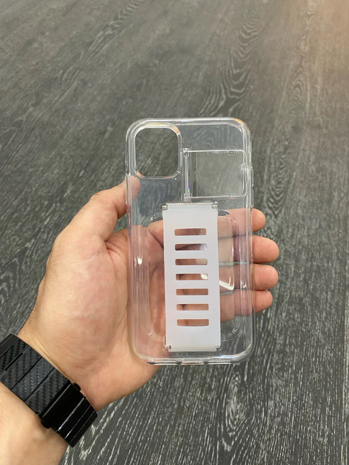 Grip Transparent iPhone Case with Shockproof Protection & Built-in Stand