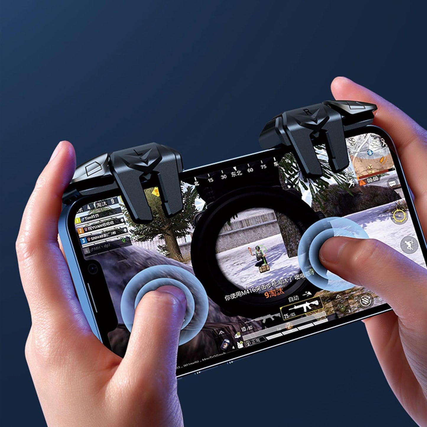 Earldom ET-F08 Dual 6 Finger Mobile Game Trigger/Phone Gaming Controller Joystick