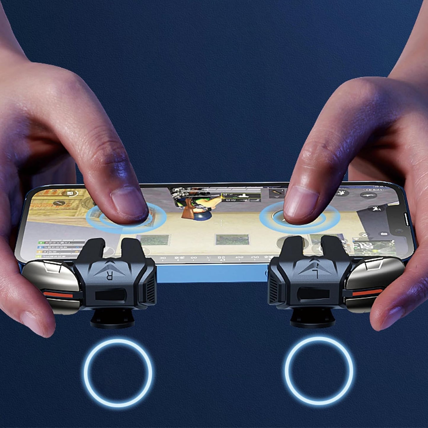 Earldom ET-F08 Dual 6 Finger Mobile Game Trigger/Phone Gaming Controller Joystick