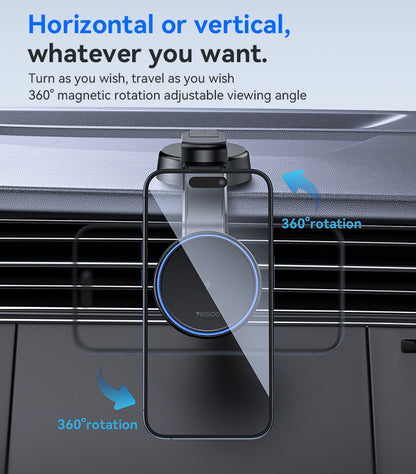 Yesido C311 Semiconductor Cooling Dual Ambient Lighting 15W Fast Charging Wireless Charger Car Phone Holder
