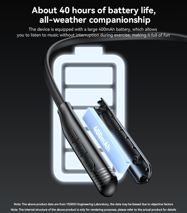 YSP20 BT5.3 Magnetic Suction On Back Lightweight Design Neck-mounted Bluetooth Headset