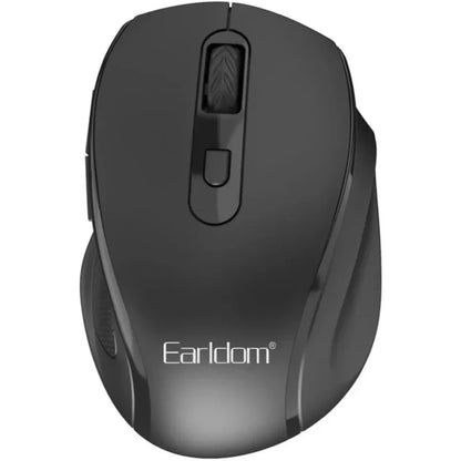 Earldom KM4 Ergonomic Wireless Mouse – 2.4GHz USB Receiver, Black, Silent Portable Mouse for Laptop & PC