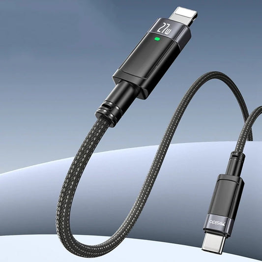 Yesido CA159 Type-C to iPhone Fast Charging Cable 27W – 1.2M Auto Cut-Off Feature