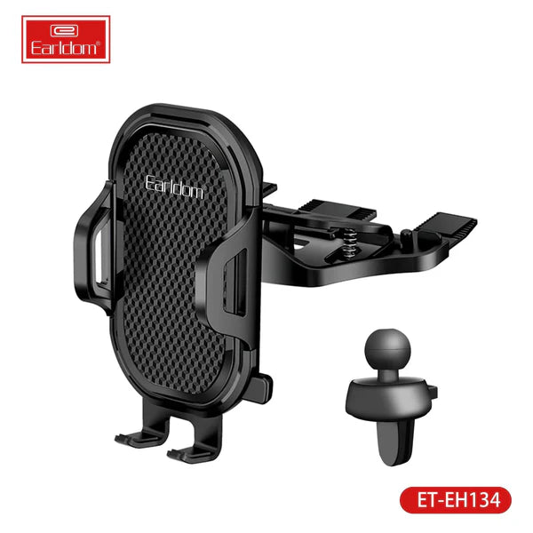 Earldom® EH134 Universal 2-in-1 Car Phone Mount – CD Slot & Air Vent Design