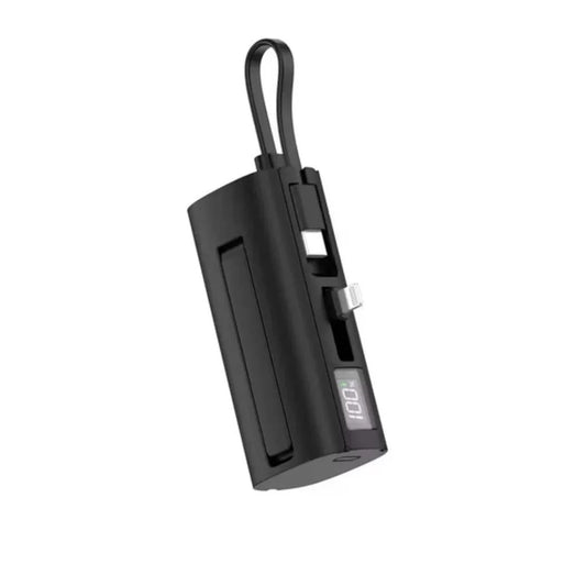 Aspor A351 Mini Power Bank 5000mAh – 22.5W Fast Charging Type-C & Lightning (Black)