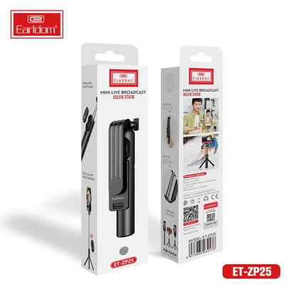 Earldom® Mini Live Broadcast Selfie Stick ZP25 – Compact Tripod with Wireless Remote for Streaming & Selfies