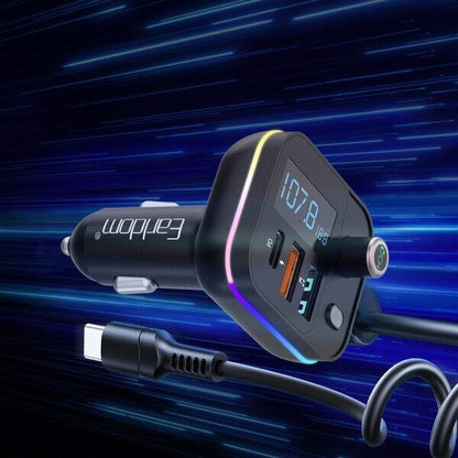 Earldom M87 Bluetooth Car FM Transmitter – Fast Charge & Hands-Free