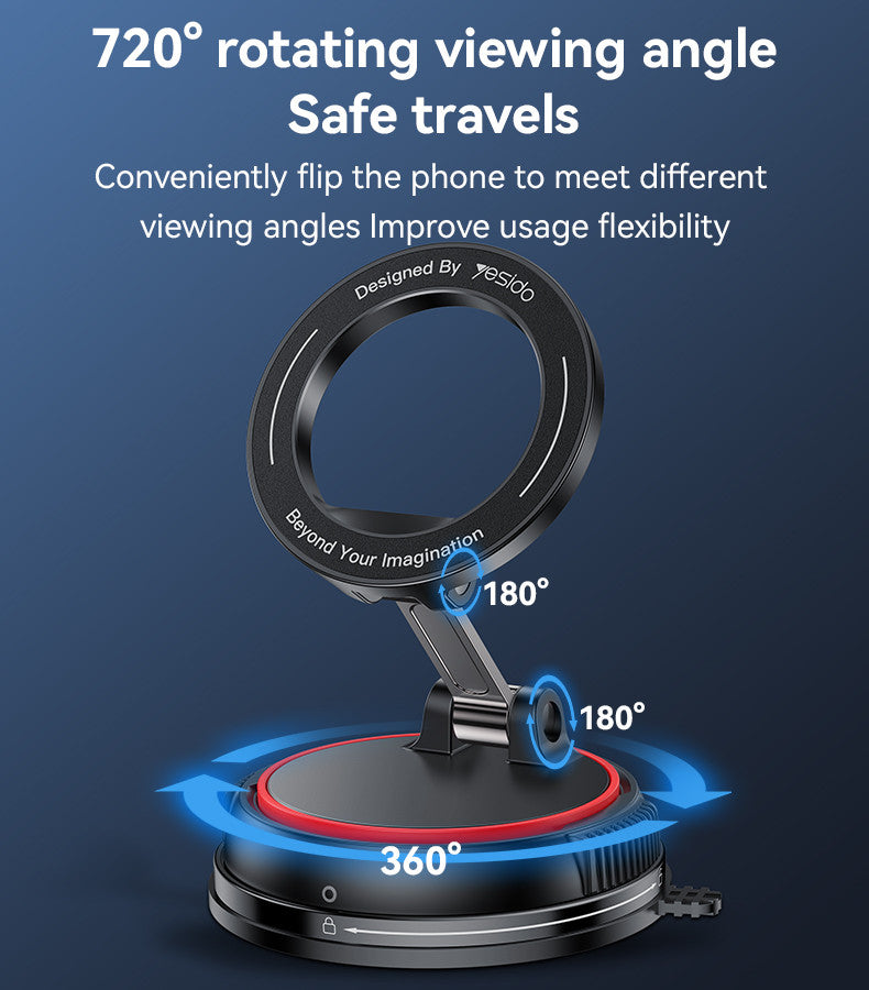 Yesido C219 360° Rotation Folding MagSafe Suction Cup Mobile Holder – Secure & Adjustable Mount