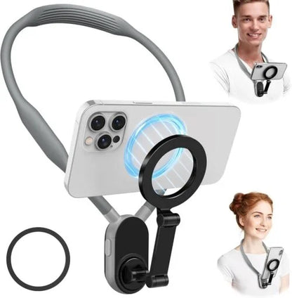 YESIDO C332 Neckband Bracket Anti Shake Foldable Magnetic Stand for Smartphone Action Camera