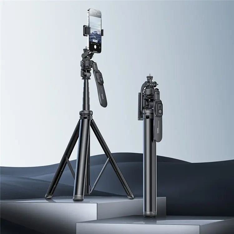 YESIDO SF17 Metal Selfie Stick Tripod with Remote – Retractable Phone & Camera Stand (Black)