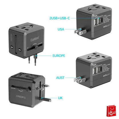Earldom LC18 Smart Travel Adapter – Compact & Global Ready