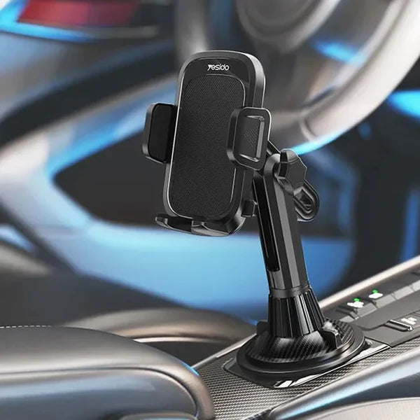 Yesido C195 Mobile Phone Cup Holder Mount – 360° Rotational, Adjustable & Secure Grip Design