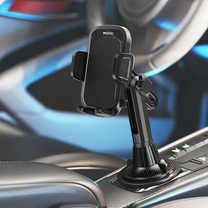 Yesido C195 Mobile Phone Cup Holder Mount – 360° Rotational, Adjustable & Secure Grip Design