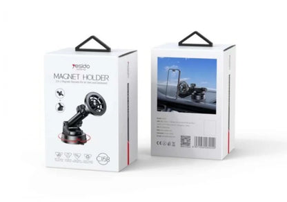 YESIDO C158 Magnetic Car Phone Holder – 360° Rotation, Strong Magnet, Dashboard & Air Vent Mount