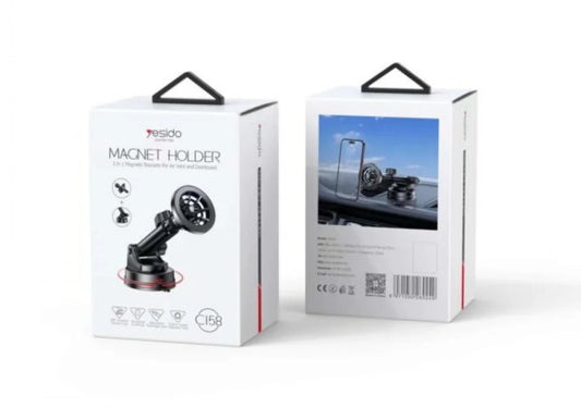 YESIDO C158 Magnetic Car Phone Holder – 360° Rotation, Strong Magnet, Dashboard & Air Vent Mount
