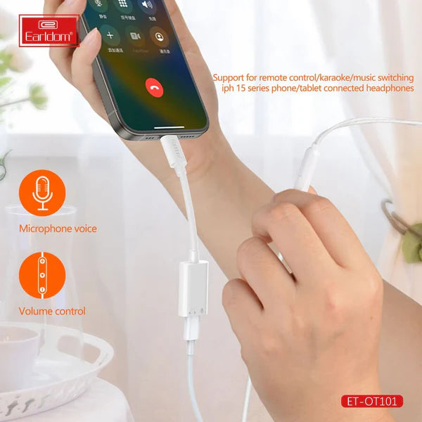 Earldom OT101 Adaptor USB-C to Lightning for Headphones