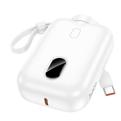 HOCO J130 10000mAh Power Bank PD 20W Fast Charging | USB-C Type-C + USB-A 18W QC Dual Output with Digital LED Display – White