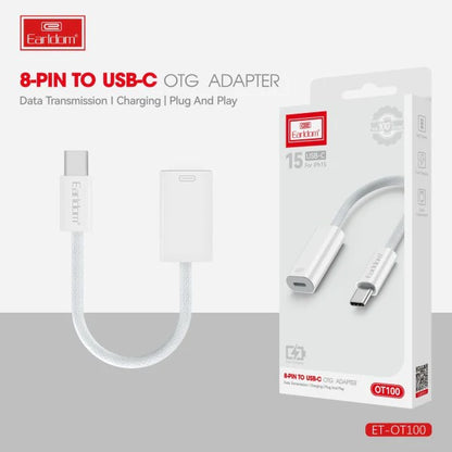 Earldom ET-OT100 USB-C to Lightning Adapter – Fast Charging for iPhone