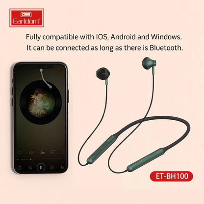 Earldom BH100 Wireless Neckband Bluetooth Headset – Long Battery, Sports Design, Hands-Free Calls