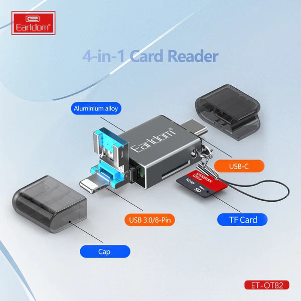 Earldom OT82 4-in-1 USB 3.0 Aluminium Card Reader