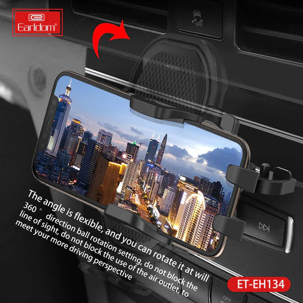 Earldom® EH134 Universal 2-in-1 Car Phone Mount – CD Slot & Air Vent Design