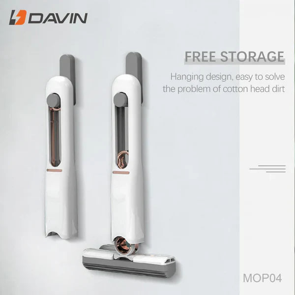 Davin MOP04 Compact Self-Cleaning Floor Mop with Built-In Auto Wring