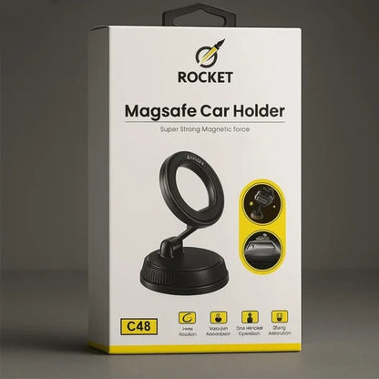 Rocket C48 Universal Car Phone Holder – Strong Grip, 360° Rotation, Dashboard & Windshield Mount