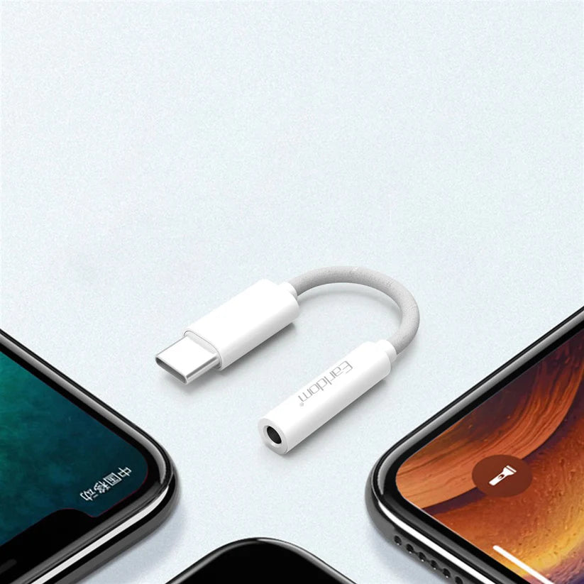 Earldom ET-OT69 Type-C to 3.5mm Adapter – USB-C to AUX Audio Converter