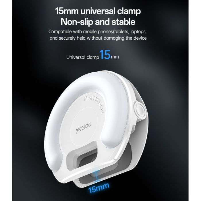 YESIDO DH13 Selfie Light Clip | Rechargeable LED Ring Light