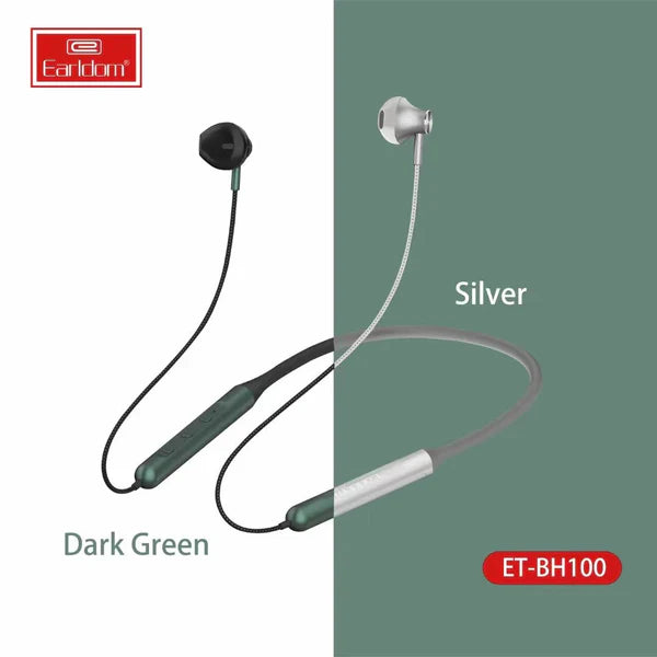 Earldom BH100 Wireless Neckband Bluetooth Headset – Long Battery, Sports Design, Hands-Free Calls