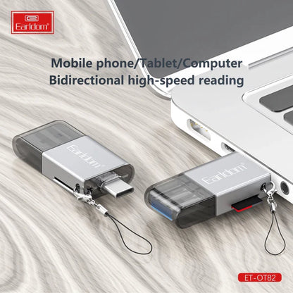 Earldom OT82 4-in-1 USB 3.0 Aluminium Card Reader