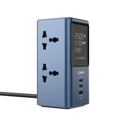 LDNIO SC2 Smart Power Strip – 45W PD Fast Charging, 2500W Output, LED Light