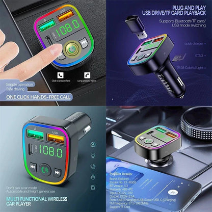 Earldom ET-M103 Wireless Car MP3 Player – Bluetooth FM Transmitter, 3.1A Fast Charging, Hands-Free Calling, USB Music Playback