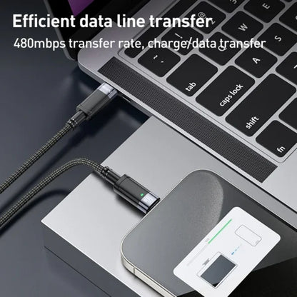 Yesido CA160 1.2M USB-C Cable 60W – Auto Power-Off Fast Charging (Black)