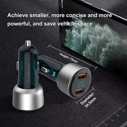 Earldom CC9 Fast Car Charger 45W with LED Digital Display