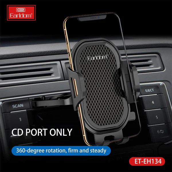 Earldom® EH134 Universal 2-in-1 Car Phone Mount – CD Slot & Air Vent Design