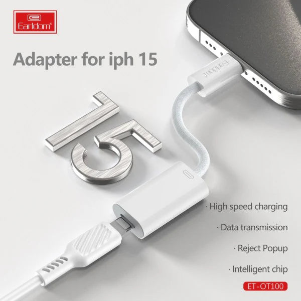 Earldom ET-OT100 USB-C to Lightning Adapter – Fast Charging for iPhone